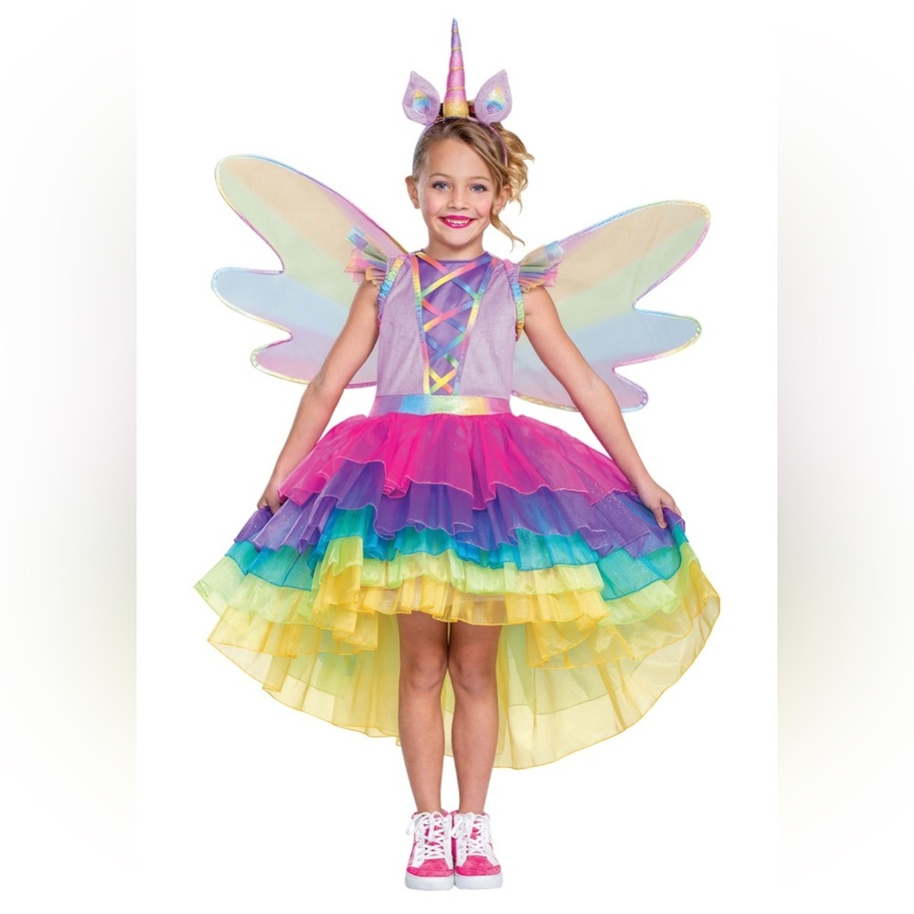 Disguise Multicolor Layered Kids Costume Dress S(4-6)